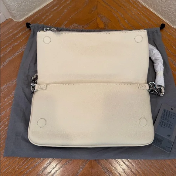 NWT Zadig & Voltaire Rock Grained Leather Shoulder Crossbody Bag Clutch - Flash
